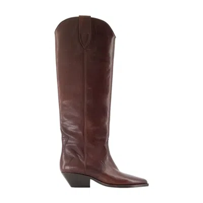 Isabel Marant Stivali Alti Denvee In Pelle In Brown