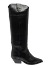 Isabel Marant Denvee Black Knee-high Boots With Medium Block Heel In Leather Woman In Black