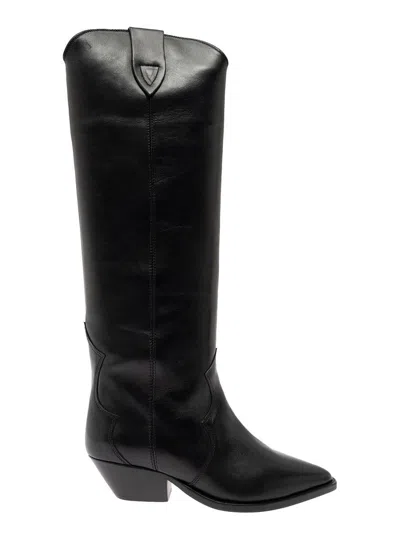 Isabel Marant 'denvee' Black Knee-high Boots With Medium Block Heel