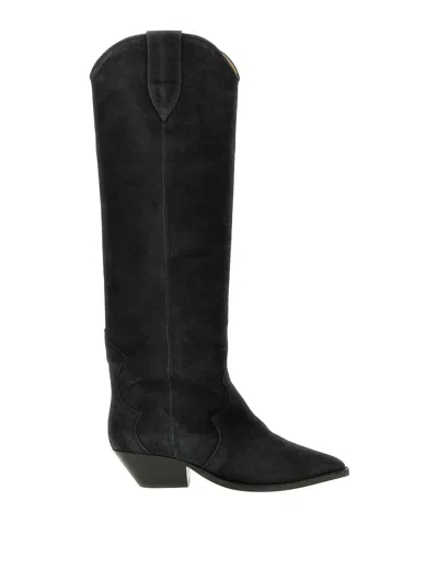 Isabel Marant Skarlet Knee-high Suede Boots In Black