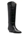 Isabel Marant 40mm Denvee Leather Boots In Black