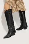 Isabel Marant Black Cow Leather Boots In Black