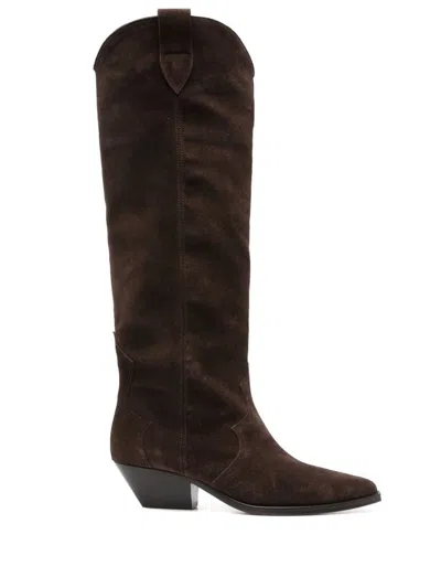 Isabel Marant Denvee Leather Boots In Brown