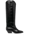 Isabel Marant Denvee Leather Boots In Black