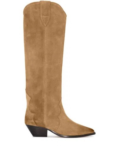 Isabel Marant Denvee Pointed-toe Knee-length Boots In Brown