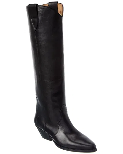 Isabel Marant Denvee Boots Smooth Leather Western Boots In Black