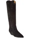 Isabel Marant Denvee Suede Knee-high Boot In Black