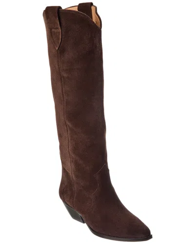 Isabel Marant Denvee Suede Knee-high Boot In Brown