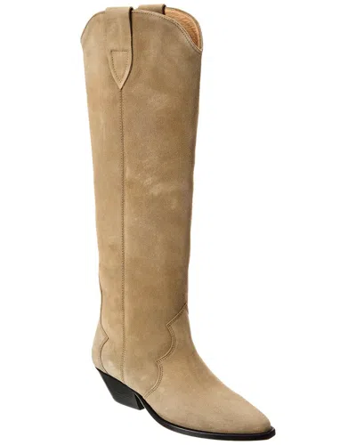 Isabel Marant Denvee Suede Boots In Taupe