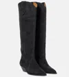 Isabel Marant Denvee Suede Knee-high Boot In 黑色
