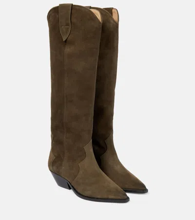 Isabel Marant Denvee Suede Knee-high Boots In Brown