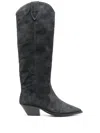 Isabel Marant Denvee Suede Leather Boots In Black
