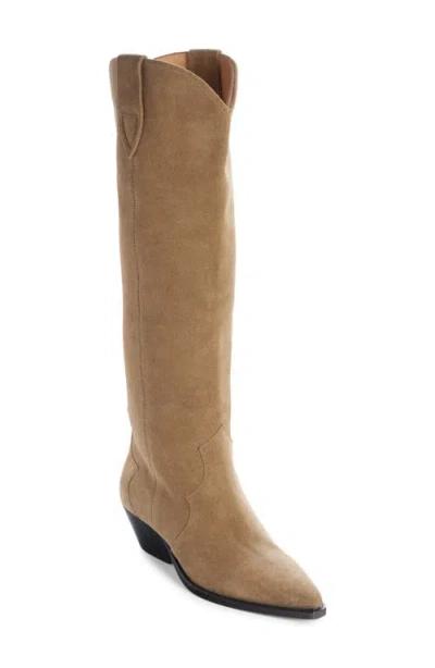 Isabel Marant Denvee Tall Western Boot In Taupe