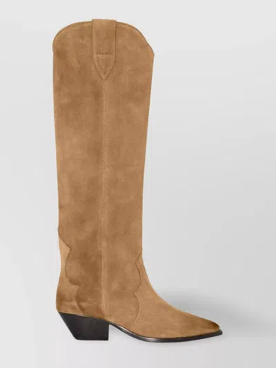 Isabel Marant Women's Denvee Suede Knee High Boots In Grey