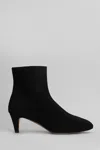 ISABEL MARANT DEONE LOW HEELS ANKLE BOOTS IN BLACK SUEDE