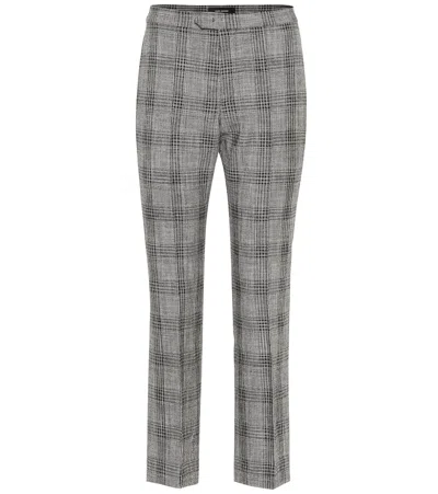 Isabel Marant Derys Checked Cotton-blend Straight-leg Pants In Black