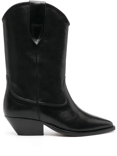 Isabel Marant Deurto Cowboy Boots In Black Leather