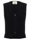 Isabel Marant Sleeveless Ribbed Texture Vest Named Devima In Black