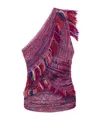 Isabel Marant 'devona' Draped Fringe Paisley Ruched Top In Red