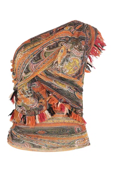 ISABEL MARANT ISABEL MARANT DEVONA PRINTED ASYMMETRIC TOP