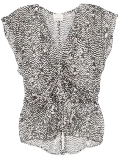 ISABEL MARANT DÉVORÉ VELVET TOP