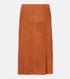 Isabel Marant Devy Suede Midi Skirt In Brown
