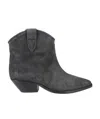Isabel Marant Dewina Distressed Suede Ankle Boots In Black