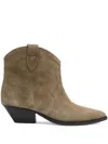 Isabel Marant Dewina Suede Calfskin Western Ankle Boots In Multi