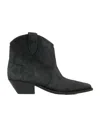 Isabel Marant Brown Suede Dewina Ankle Boots In Black
