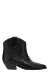 Isabel Marant Suede Leather Boots With Angled Block Heel In Black