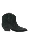 Isabel Marant Dewina Distressed Suede Ankle Boots In Black