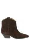 Isabel Marant Dewina Suede Cowboy Ankle Boots In Brown