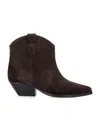 Isabel Marant Suede Western Cuban Heel Boots In Brown