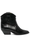 Isabel Marant Darizo Texan Ankle Boots In Black Leather In Black