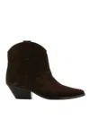 Isabel Marant Women Chocolate Dewina Cowboy Ankle Boots In Brown