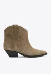 Isabel Marant Taupe Brown Calf Leather Texano Style Boots In Gray
