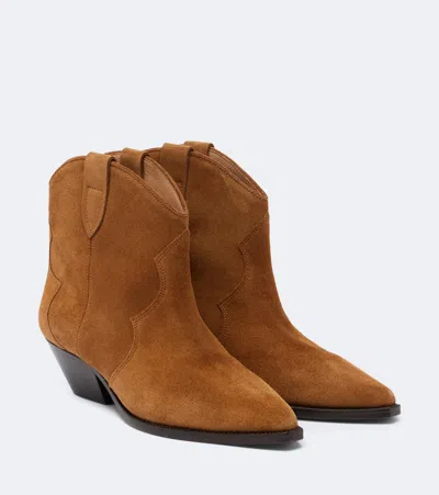 Isabel Marant Dewina Suede Cowboy Boots In Brown