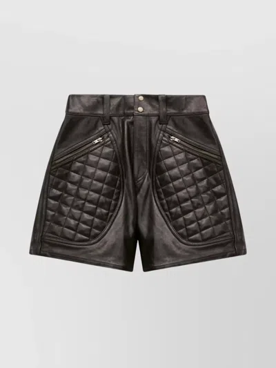 ISABEL MARANT DIAMOND QUILTED LEATHER SHORTS
