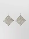 Isabel Marant Diamond Shaped Metallic Textured Dangling Earrings In Metallic