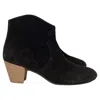 Isabel Marant Womens Black Dicker Contrast-sole Suede Heeled Ankle Boots