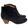 Isabel Marant Dicker Western Boots In Black Suede