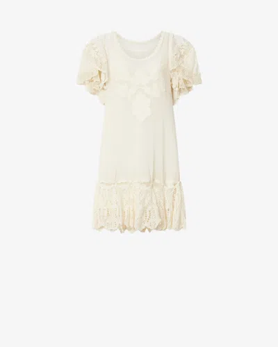 Isabel Marant Diena Lace-panel Mini Dress In White