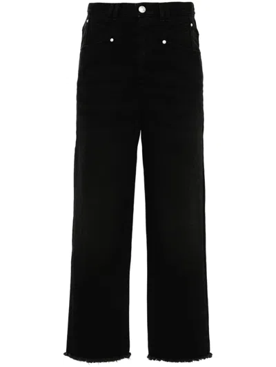 Isabel Marant Dilali Cropped High-rise Straight-leg Jeans In Black