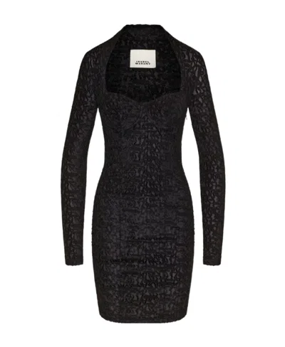 Isabel Marant Dilia Sweetheart Neck Mini Dress In Black