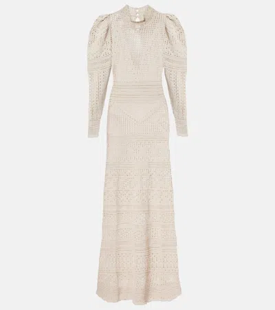 Isabel Marant Dione Open-knit Maxi Dress In Neutral