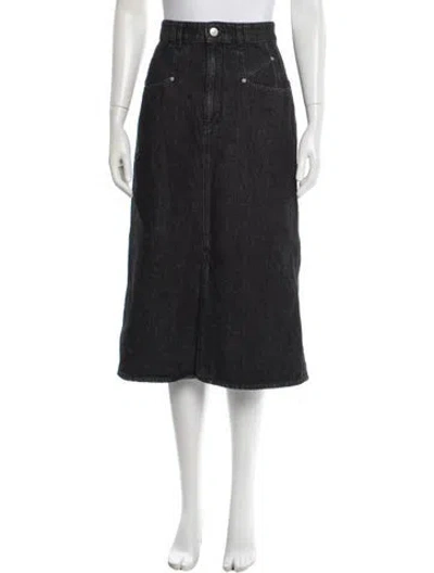Pre-owned Isabel Marant Distressed Accents Midi Length Skirt In Black