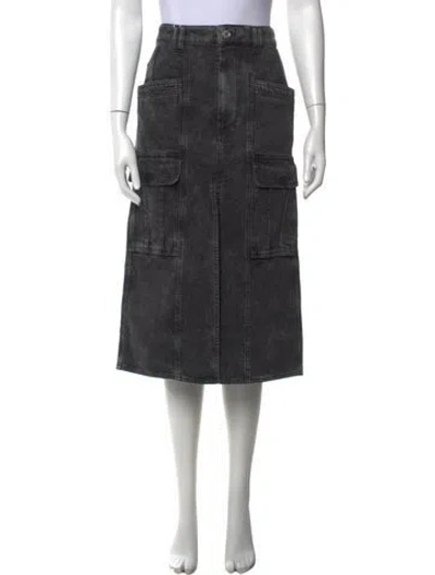Pre-owned Isabel Marant Distressed Accents Midi Length Skirt In Black