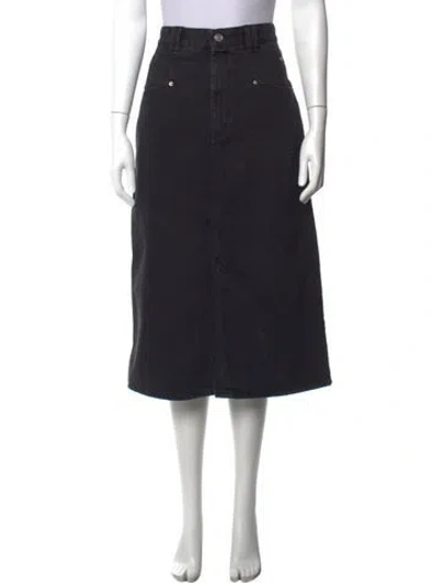 Pre-owned Isabel Marant Distressed Accents Midi Length Skirt In Black