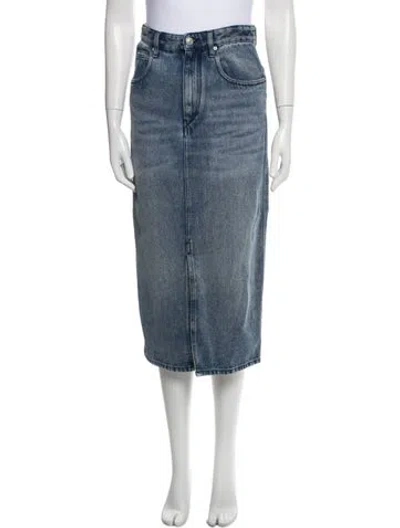 Pre-owned Isabel Marant Distressed Accents Midi Length Skirt In Blue