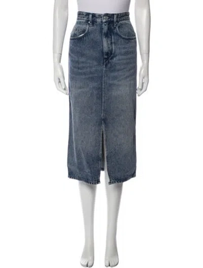 Pre-owned Isabel Marant Distressed Accents Midi Length Skirt In Blue